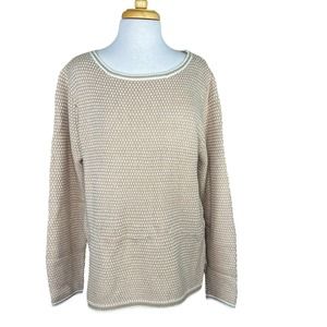 J. Crew Women’s Camel & Ivory Merino Wool Blend Sweater XXL NWT